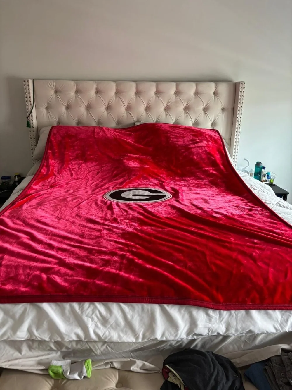 Georgia Bulldogs Oversized Plush Throw Blanket Red Large G Logo #T10